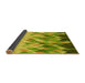 Thickness of Patterned Dark Yellow Green Rug, pat448yw