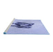 Sideview of Machine Washable Transitional Blue Rug, wshpat449blu