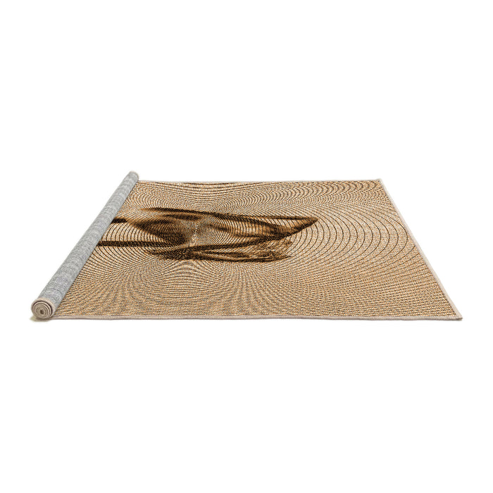 Sideview of Machine Washable Transitional Light Brown Rug, wshpat449org