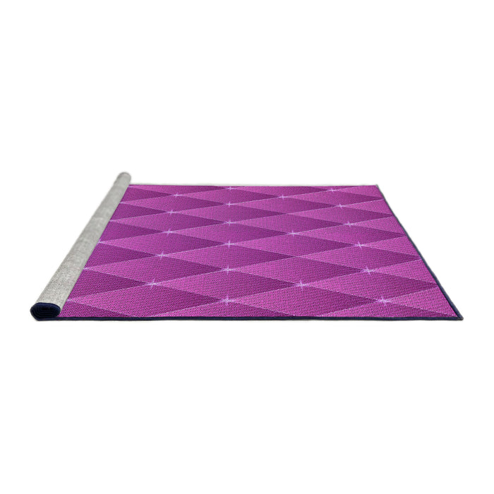 Sideview of Machine Washable Transitional Fuchsia Magenta Purple Rug, wshpat450pur