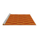 Sideview of Machine Washable Transitional Neon Orange Rug, wshpat450yw