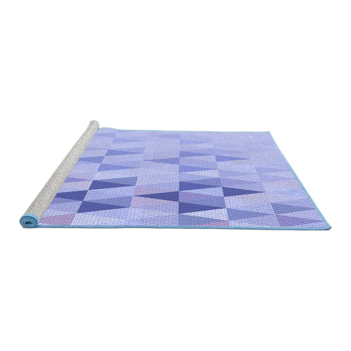 Sideview of Machine Washable Transitional Light Slate Blue Rug, wshpat451blu