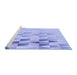 Sideview of Machine Washable Transitional Light Slate Blue Rug, wshpat451blu