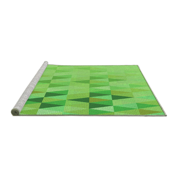 Sideview of Machine Washable Transitional Emerald Green Rug, wshpat451grn