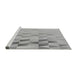 Sideview of Machine Washable Transitional Silver Gray Rug, wshpat451gry
