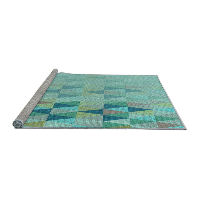 Sideview of Machine Washable Transitional Seafoam Green Rug, wshpat451lblu