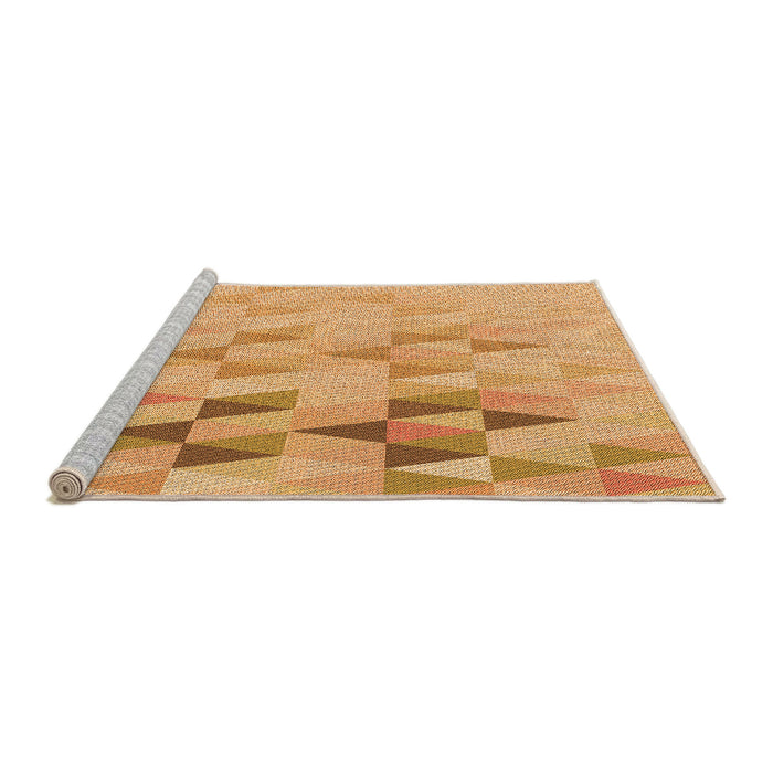 Sideview of Machine Washable Transitional Yellow Orange Rug, wshpat451org