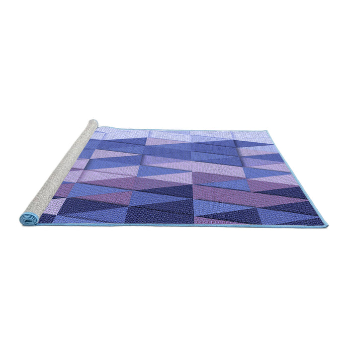 Sideview of Machine Washable Transitional Purple Mimosa Purple Rug, wshpat452blu