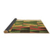 Thickness of Patterned Saddle Brown Rug, pat452brn