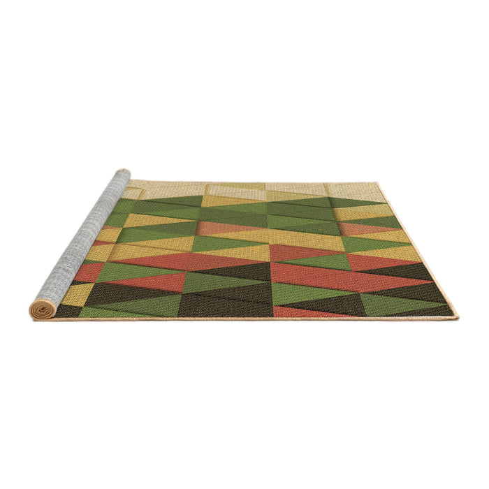 Sideview of Machine Washable Transitional Saddle Brown Rug, wshpat452brn