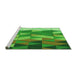 Sideview of Machine Washable Transitional Dark Lime Green Rug, wshpat452grn