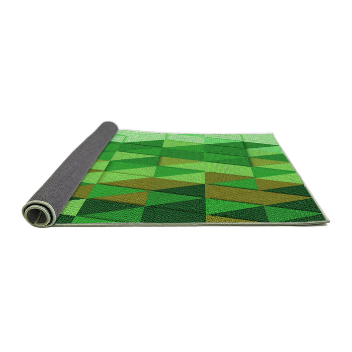 Thickness of Patterned Dark Lime Green Rug, pat452grn