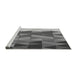 Sideview of Machine Washable Transitional Dark Gray Rug, wshpat452gry