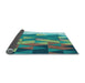 Thickness of Patterned Turquoise Green Rug, pat452lblu