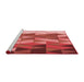 Sideview of Machine Washable Transitional Red Rug, wshpat452rd