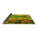 Thickness of Patterned Dark Bronze Brown Rug, pat452yw