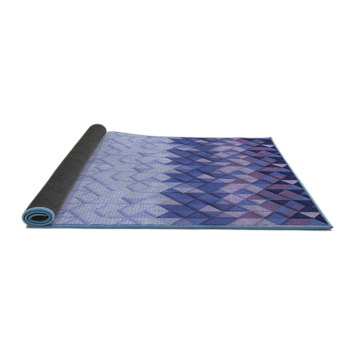 Thickness of Patterned Jeans Blue Rug, pat453blu