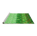 Sideview of Machine Washable Transitional Emerald Green Rug, wshpat453grn