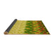 Thickness of Patterned Dark Yellow Green Rug, pat453yw