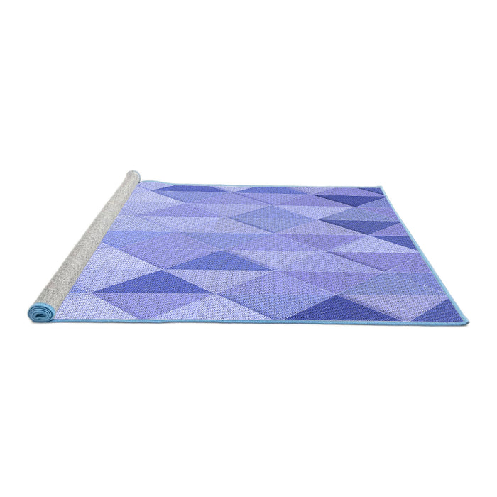 Sideview of Machine Washable Transitional Light Slate Blue Rug, wshpat454blu