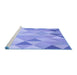 Sideview of Machine Washable Transitional Light Slate Blue Rug, wshpat454blu