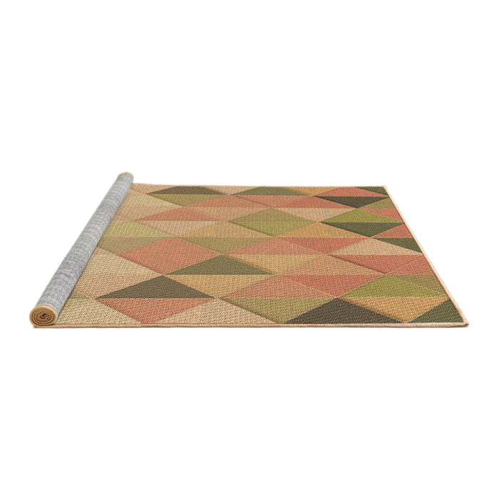 Sideview of Machine Washable Transitional Yellow Orange Rug, wshpat454brn