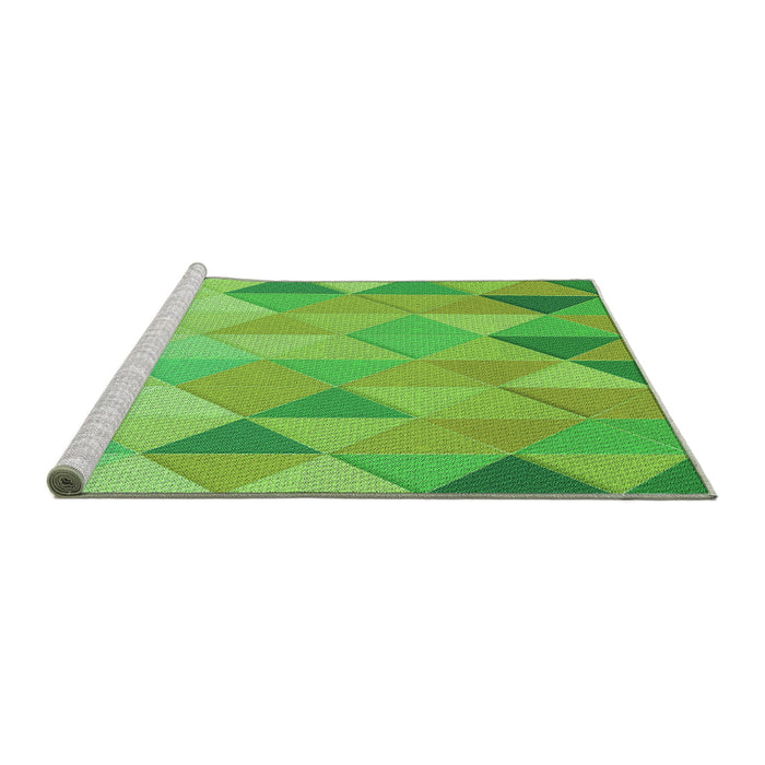 Sideview of Machine Washable Transitional Emerald Green Rug, wshpat454grn