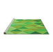 Sideview of Machine Washable Transitional Emerald Green Rug, wshpat454grn