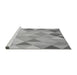 Sideview of Machine Washable Transitional Platinum Silver Gray Rug, wshpat454gry