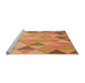 Sideview of Machine Washable Transitional Yellow Orange Rug, wshpat454org