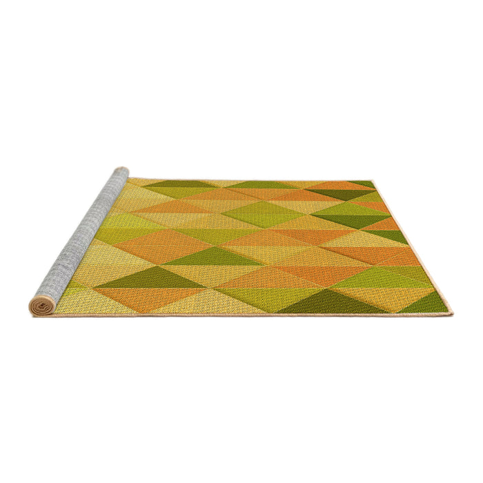 Sideview of Machine Washable Transitional Deep Yellow Rug, wshpat454yw