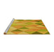 Sideview of Machine Washable Transitional Deep Yellow Rug, wshpat454yw