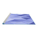 Sideview of Machine Washable Transitional Light Slate Blue Rug, wshpat455blu