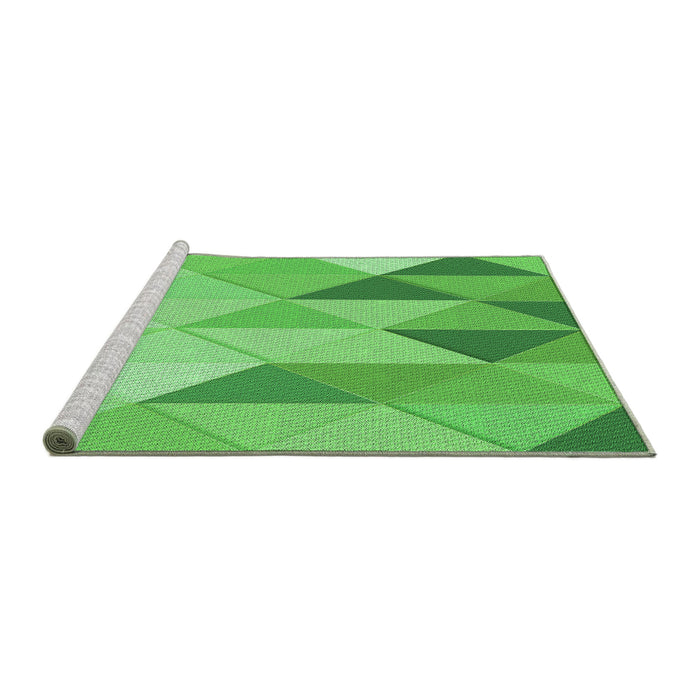 Sideview of Machine Washable Transitional Emerald Green Rug, wshpat455grn