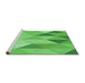 Sideview of Machine Washable Transitional Emerald Green Rug, wshpat455grn