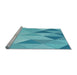 Sideview of Machine Washable Transitional Dark Turquoise Green Rug, wshpat455lblu