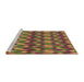 Sideview of Machine Washable Transitional Brown Red Rug, wshpat456brn