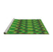 Sideview of Machine Washable Transitional Seaweed Green Rug, wshpat456grn