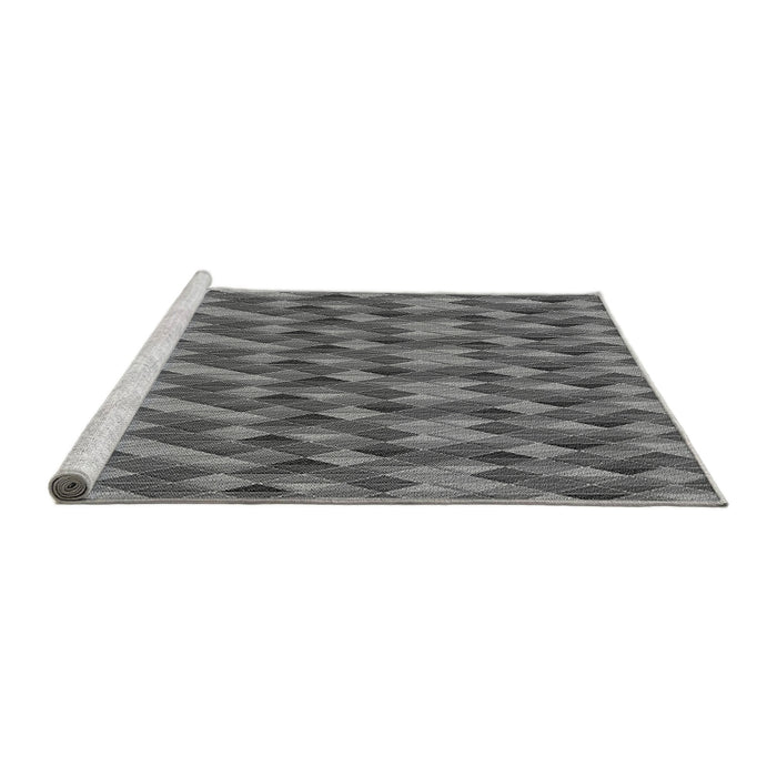 Sideview of Machine Washable Transitional Gray Rug, wshpat456gry