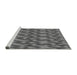 Sideview of Machine Washable Transitional Gray Rug, wshpat456gry