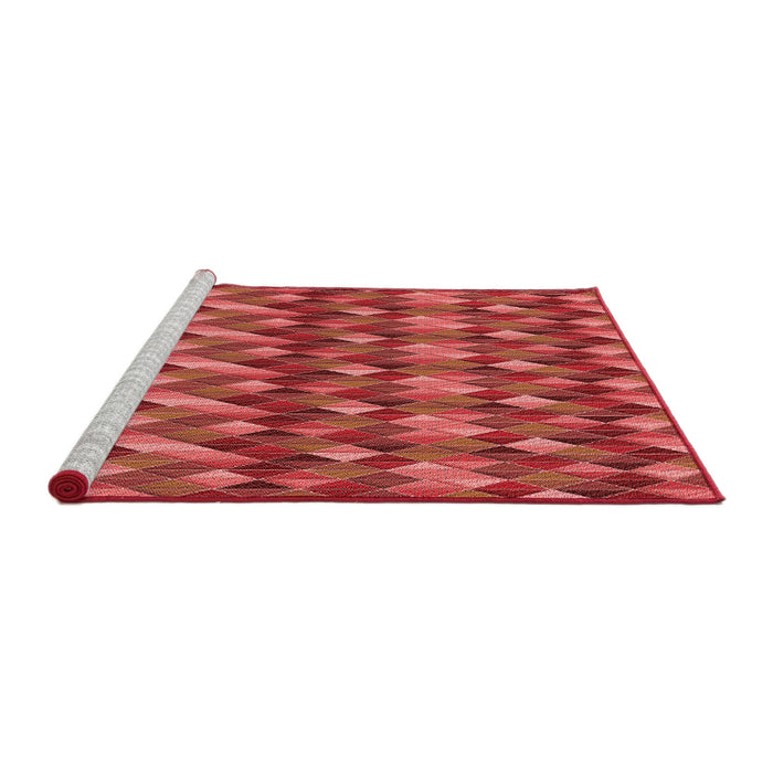 Sideview of Machine Washable Transitional Red Rug, wshpat456rd