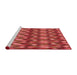 Sideview of Machine Washable Transitional Red Rug, wshpat456rd