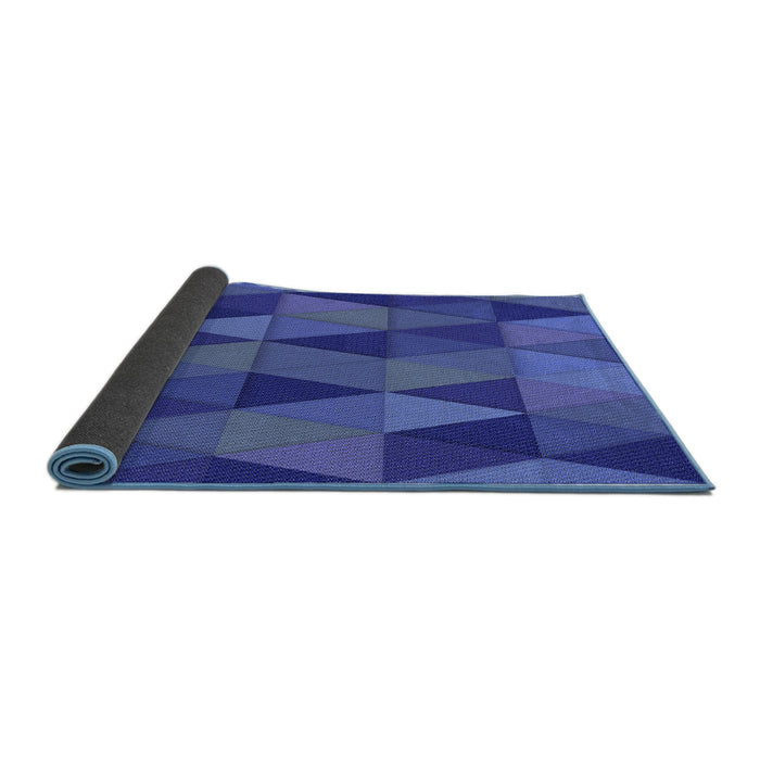Thickness of Patterned Blue Orchid Blue Rug, pat457blu