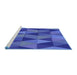 Sideview of Machine Washable Transitional Blue Orchid Blue Rug, wshpat457blu