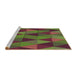 Sideview of Machine Washable Transitional Brown Red Rug, wshpat457brn