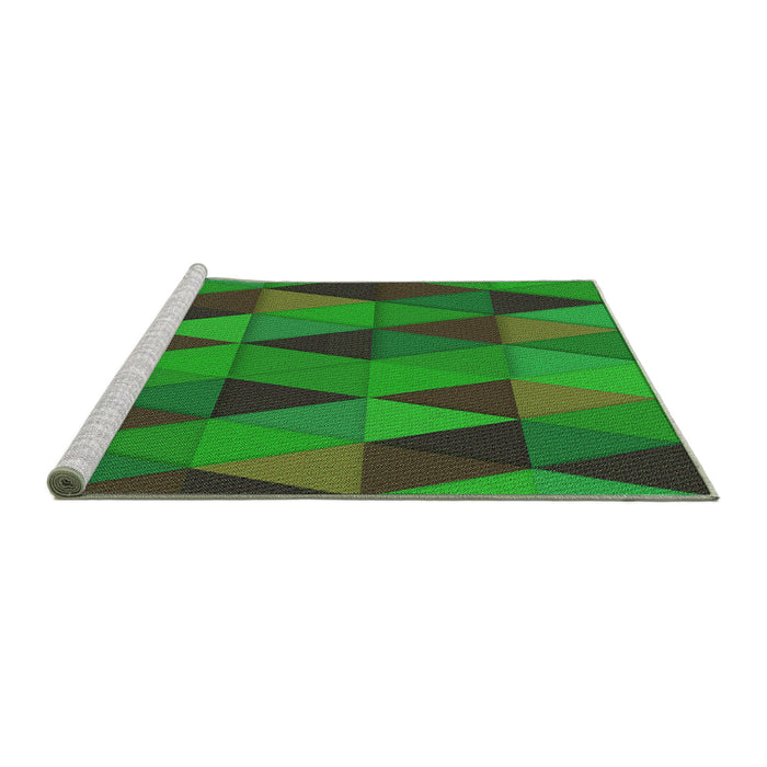 Sideview of Machine Washable Transitional Lime Green Rug, wshpat457grn
