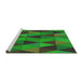 Sideview of Machine Washable Transitional Lime Green Rug, wshpat457grn