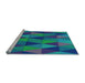 Sideview of Machine Washable Transitional Dark Turquoise Green Rug, wshpat457lblu