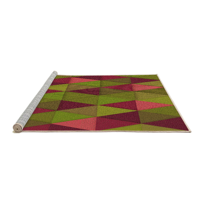 Sideview of Machine Washable Transitional Dark Yellow Green Rug, wshpat457org