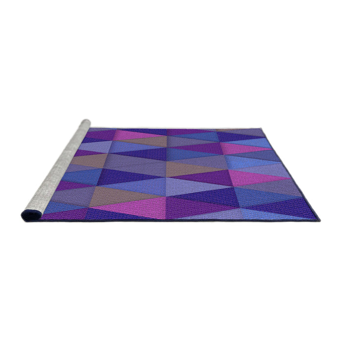 Sideview of Machine Washable Transitional Blue Violet Purple Rug, wshpat457pur